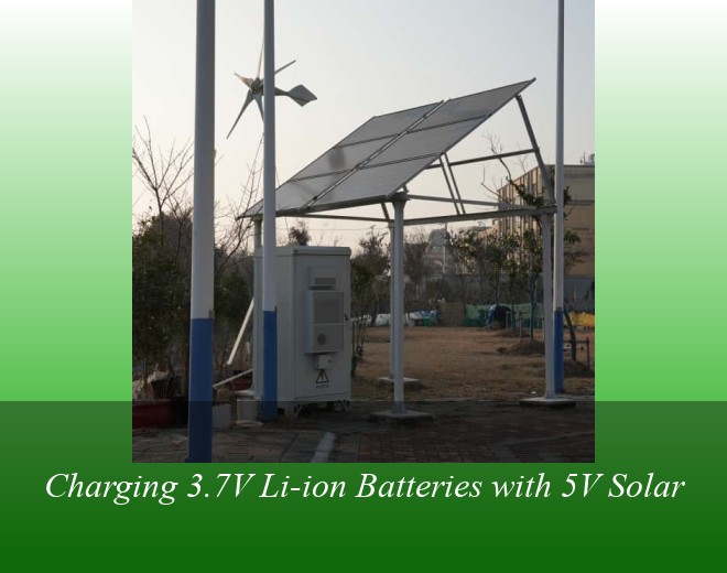 Charging 3.7V Li-ion Batteries with 5V Solar